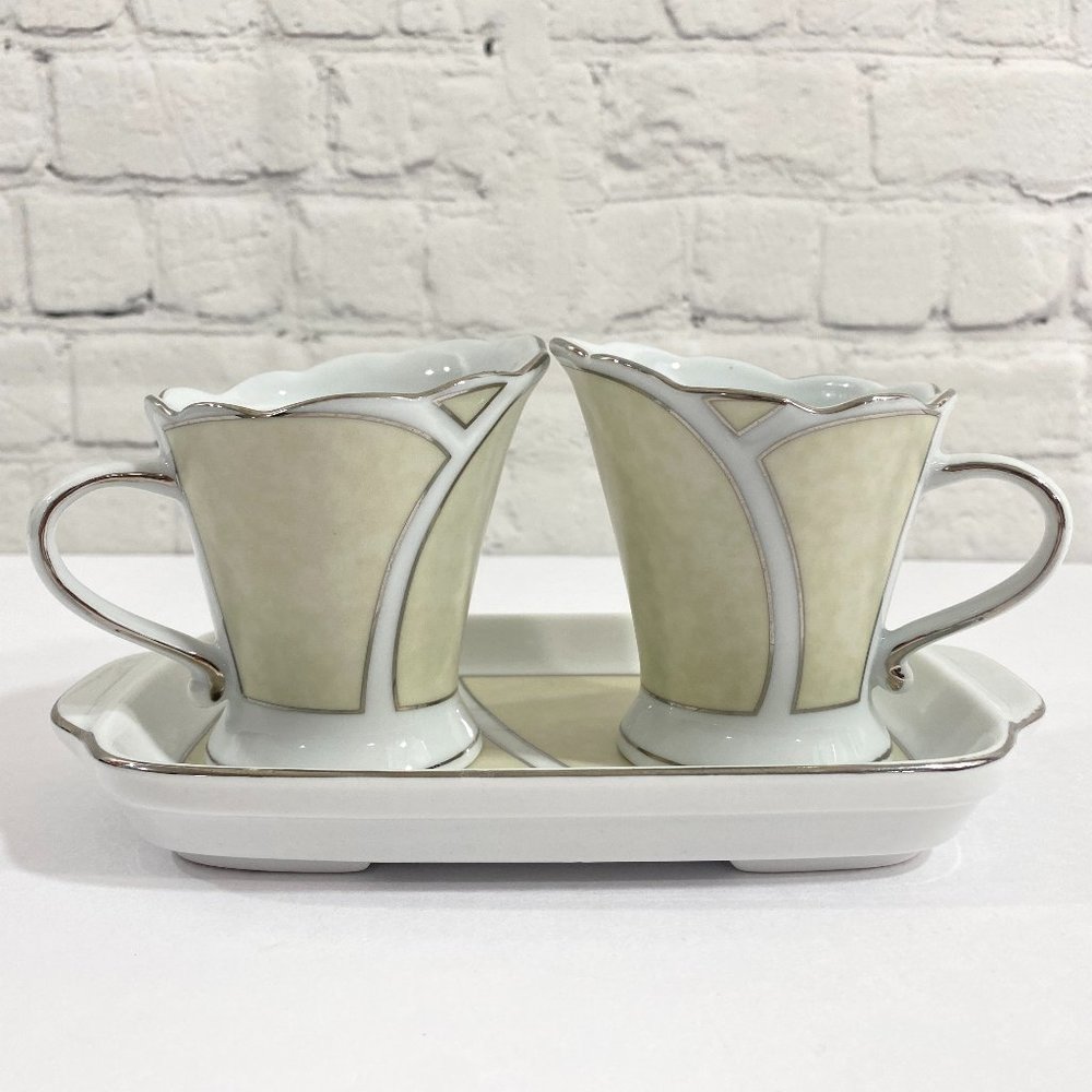 T. Bavaria Germany Design Sugar & Cream Demitasse Ivory and Pearl Set of 3 items